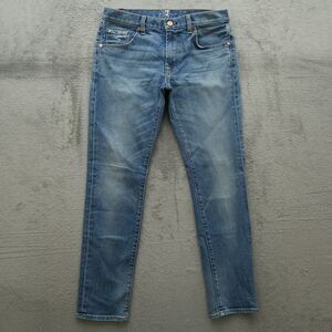 7 For All Mankind Jeans Women's Size 27 Blue Mid-Rise Skinny Denim 29" Inseam